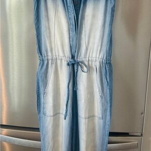 Blue Denim Jumpsuit with Pockets